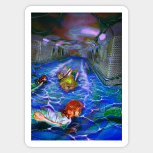 Mermaid flooded train station Sticker